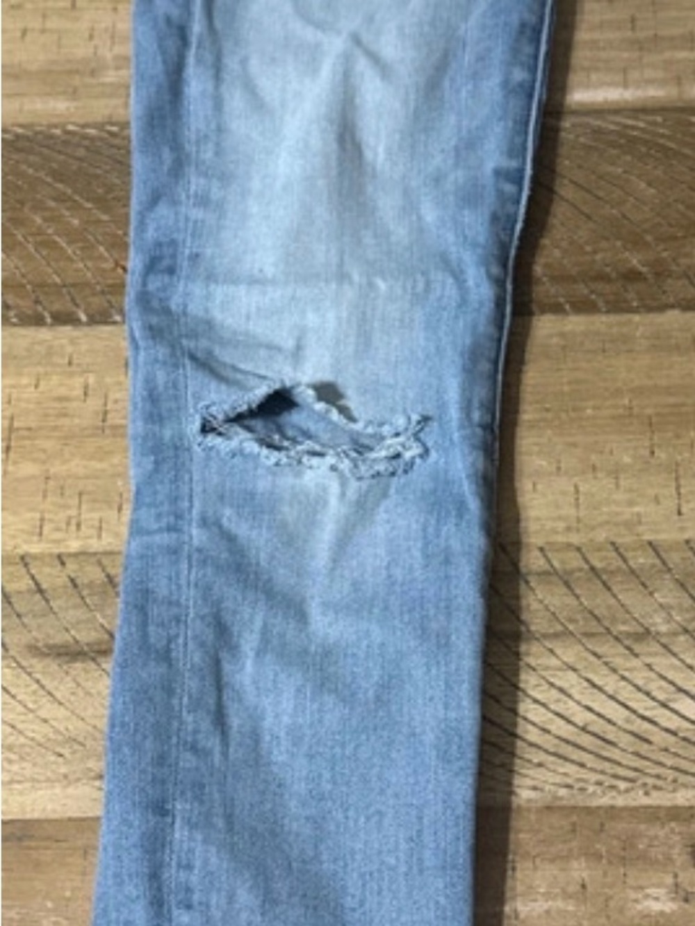 Light Blue Girls Distressed Knee Jeans